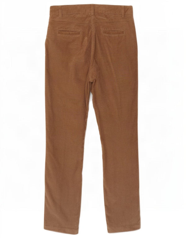 Pantaloni Jaeger da donna slim fit in velluto a coste UK 12 medio W32 L30 cotone marrone