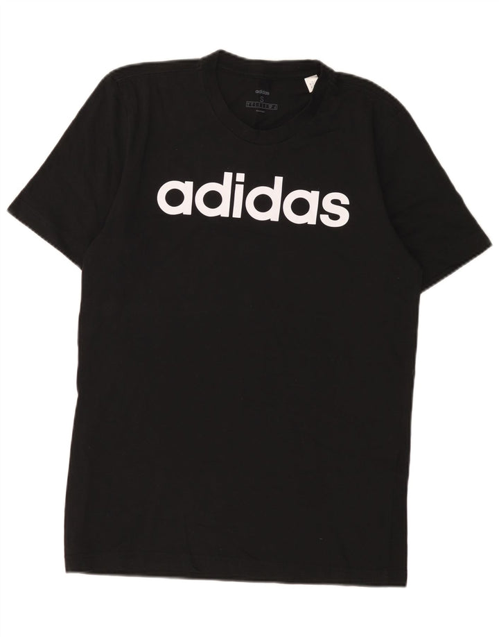 T-shirt grafica da uomo Adidas Top piccola in cotone nero