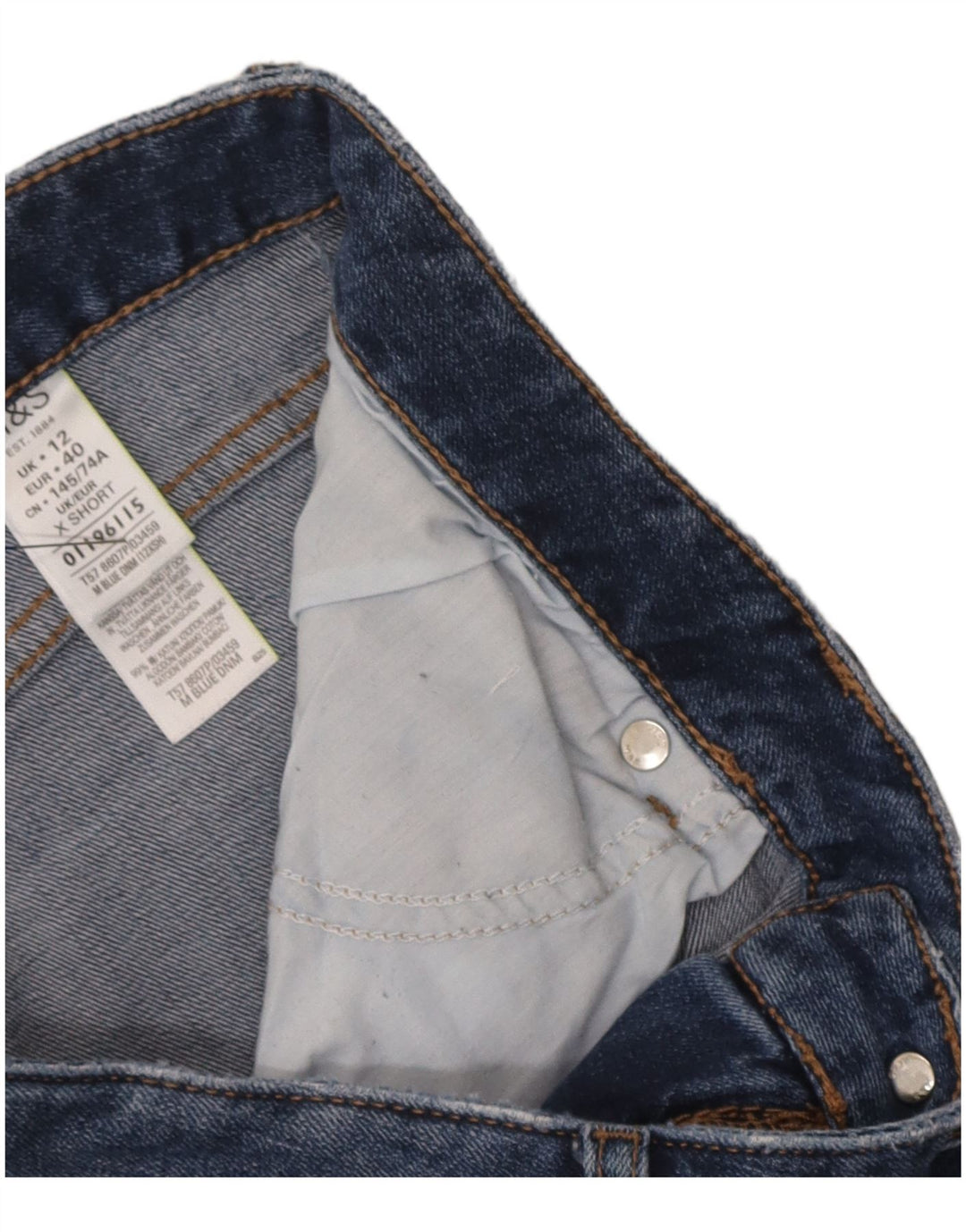 Jeans crop slim da donna Marks & Spencer UK 12 medio W32 L26 blu