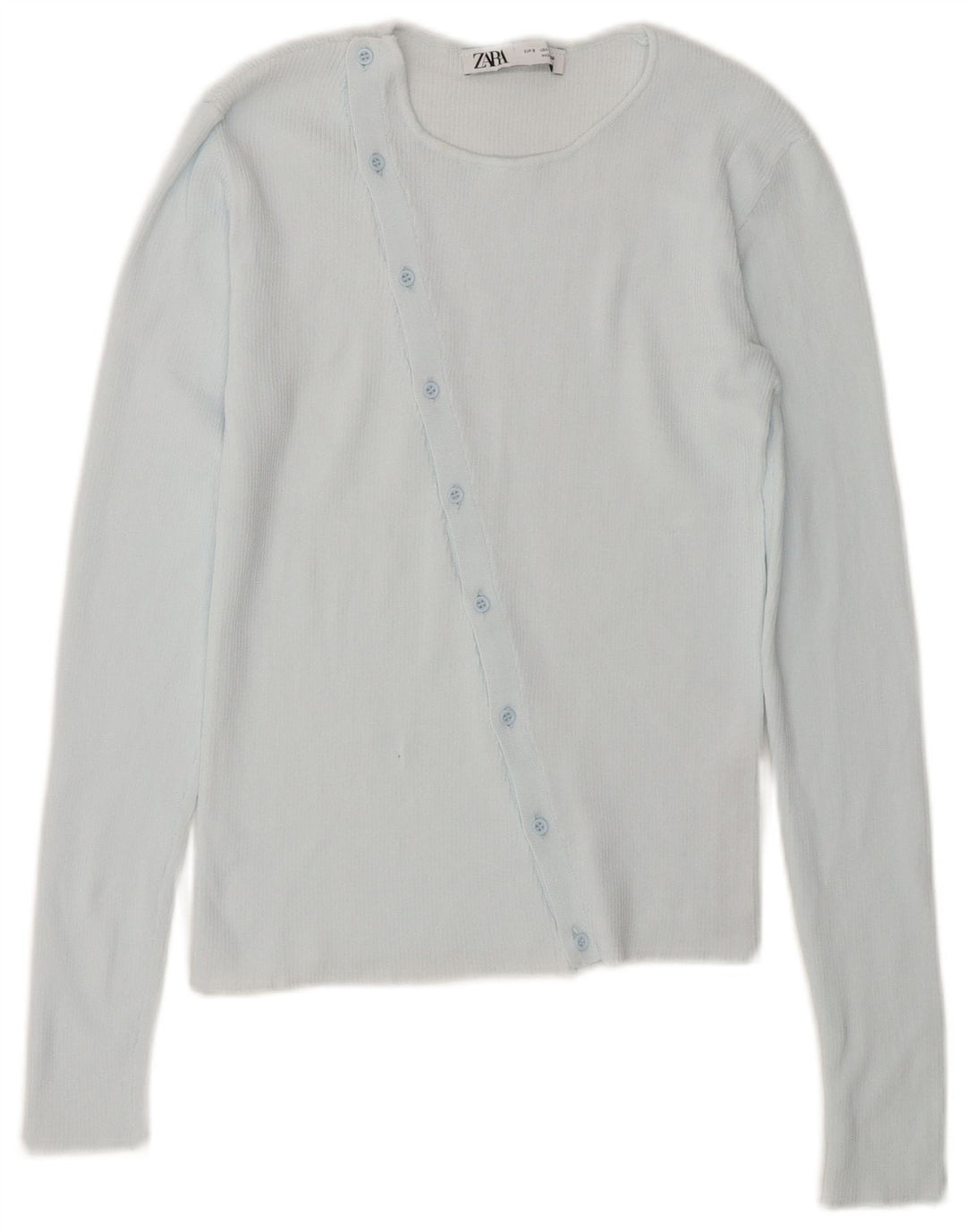 Top cardigan corto da donna Zara UK 10 piccolo nylon blu