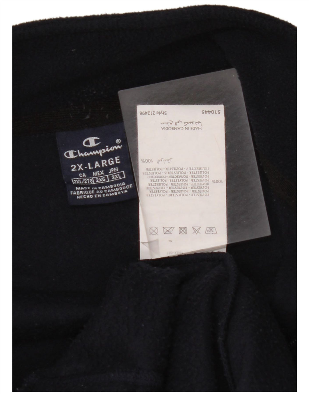 Giacca in pile da uomo CHAMPION UK 44 2XL Poliestere blu navy