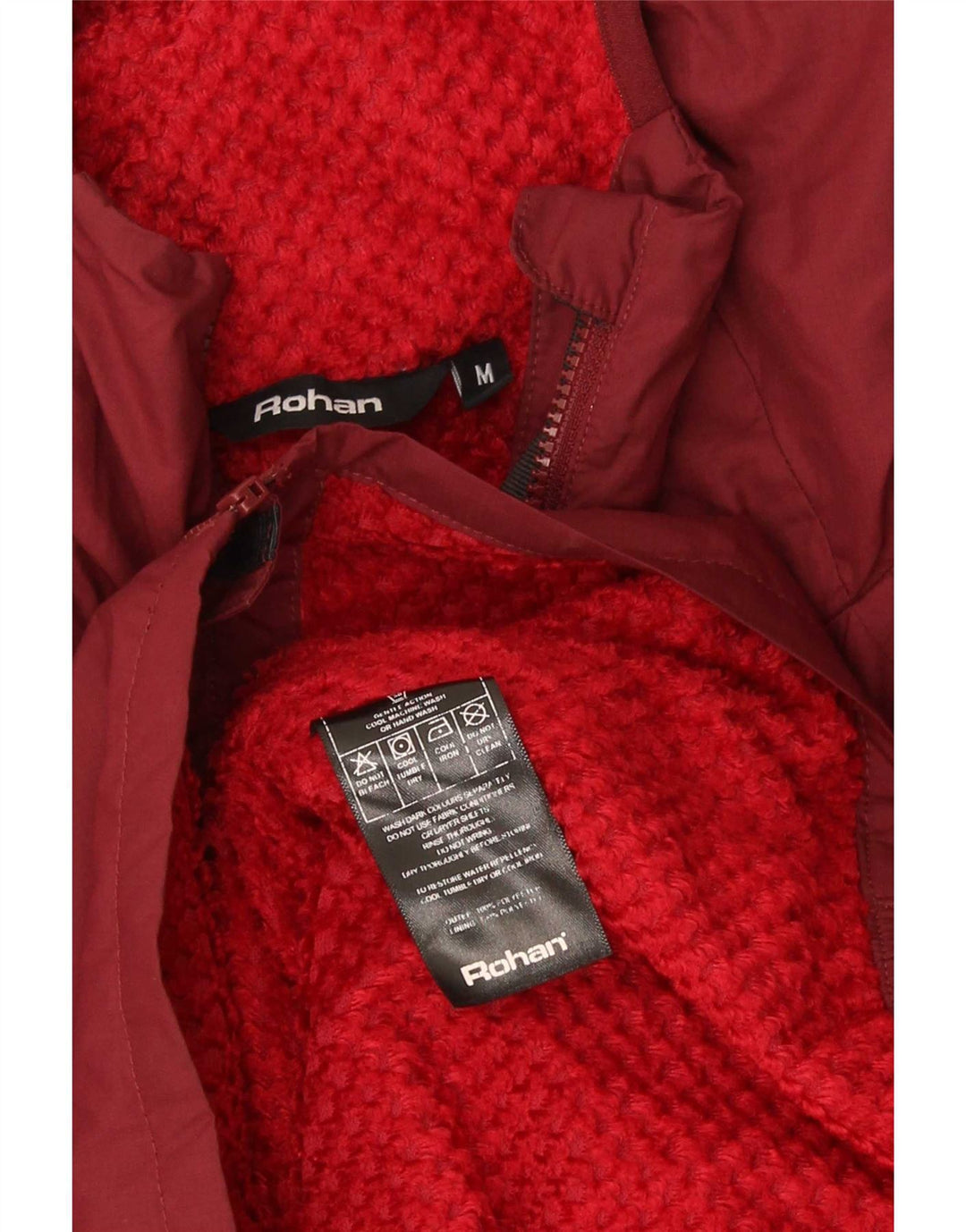 Giacca a vento con cappuccio da uomo Rohan UK 38 Poliestere bordeaux medio