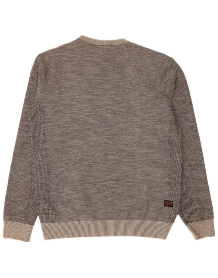 Felpa grafica da uomo G-Star Maglione in cotone chiazzato grigio medio