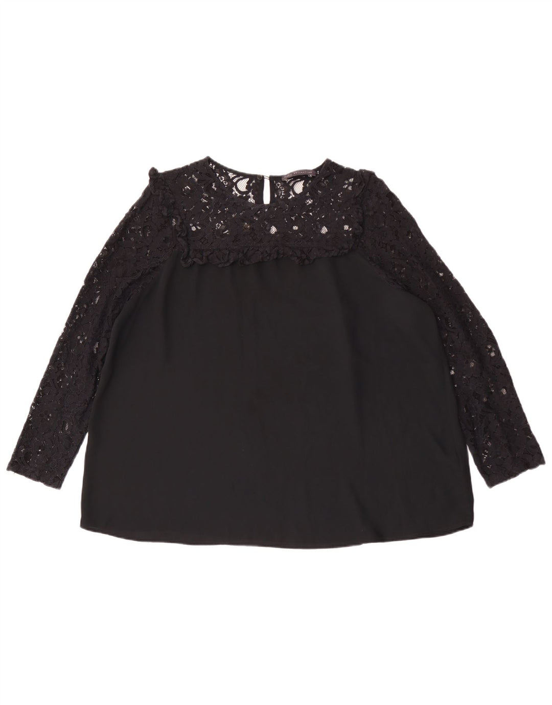 Marks & Spencer Camicetta oversize a maniche lunghe da donna UK 16 Large Nero