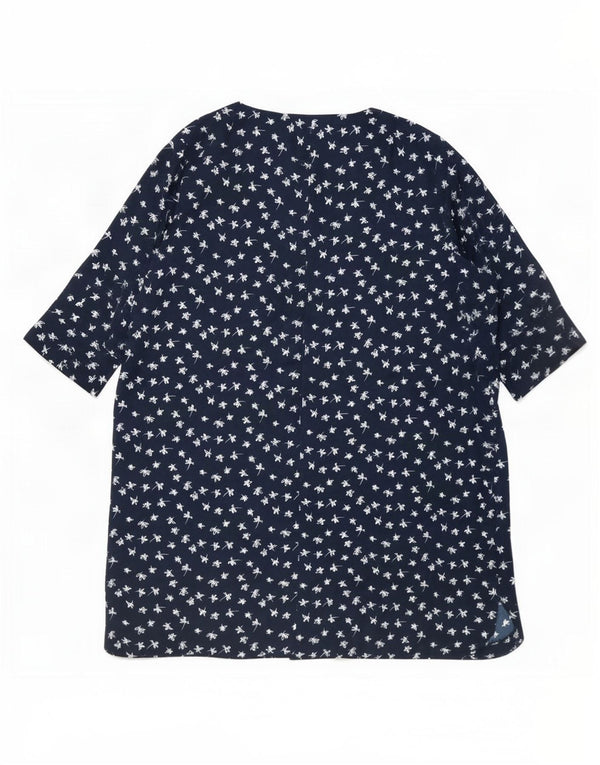 Abito a trapezio con maniche a 3/4 da donna Marks & Spencer UK 22 3XL Blu navy floreale
