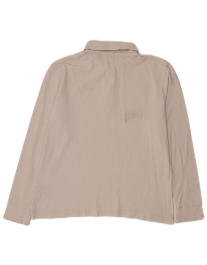 Polo Kappa Uomo Manica Lunga Cotone Bianco Medio