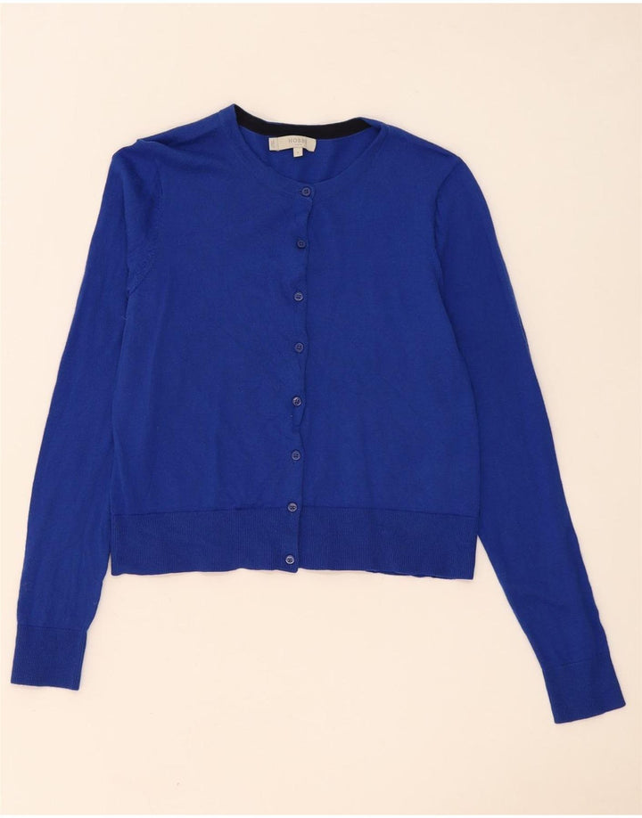 Maglione cardigan corto da donna Hobbs UK 12 Lana merino blu medio