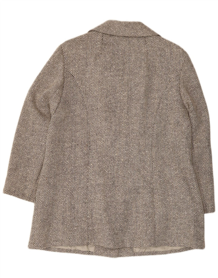 Giacca blazer da donna a 4 bottoni Hucke UK 14 grigio medio a spina di pesce