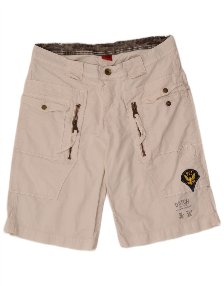 Pantaloncini casual da uomo Datch W33 cotone bianco medio