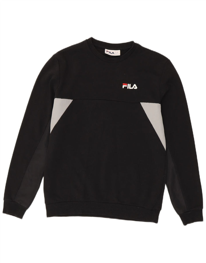 Fila Uomo Felpa Maglione Piccolo Nero Colorblock Cotone
