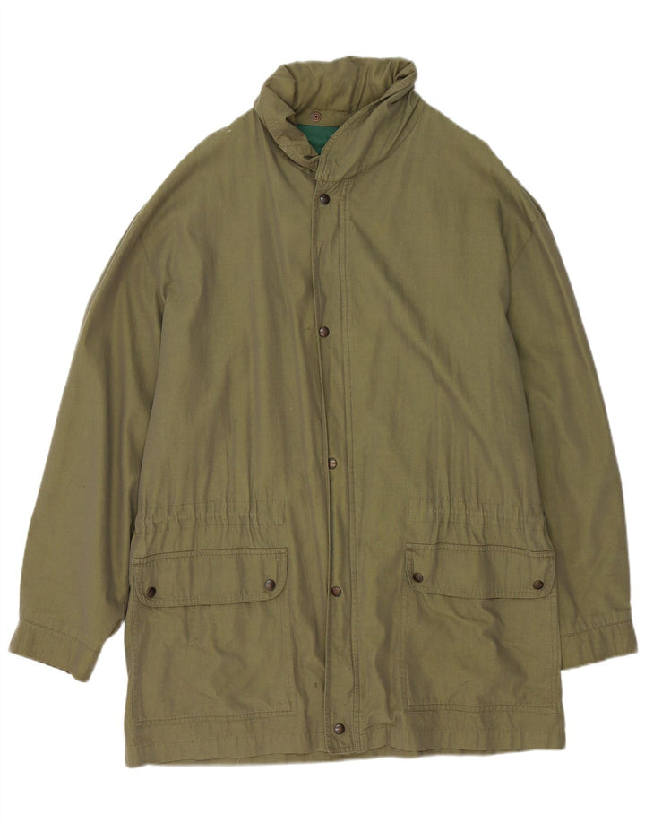 Cappotto vintage da uomo con cappuccio UK 42 XL Cachi