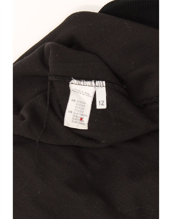 PHARD Womens Long Sleeve Basic Dress UK 12 Medium Black Viscose Vintage Phard and Second-Hand Phard from Messina Hembry 