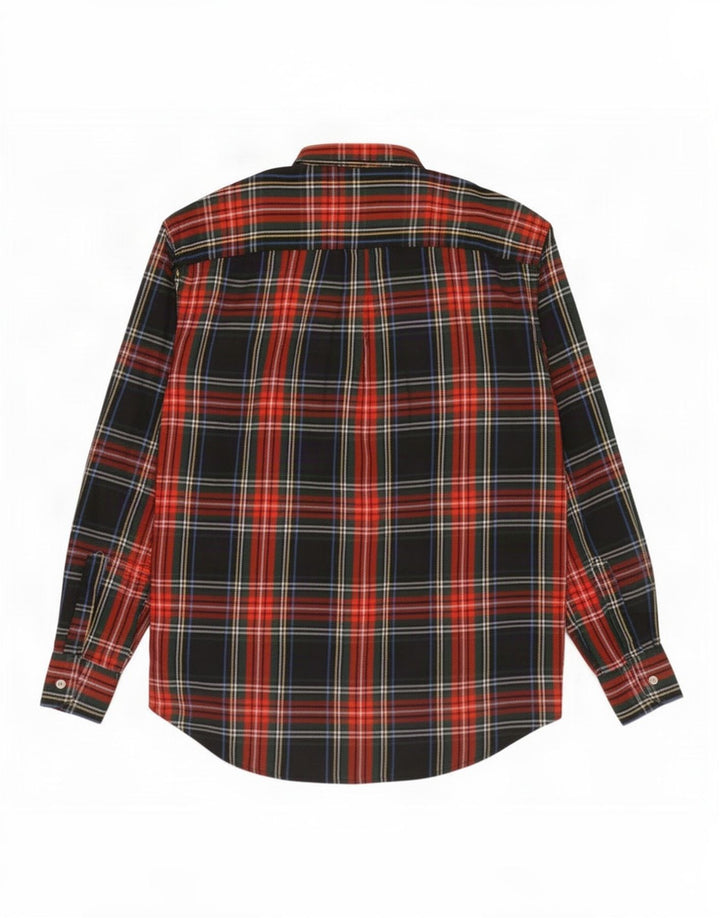 Camicia vintage da uomo in flanella di cotone a quadri multicolore grande