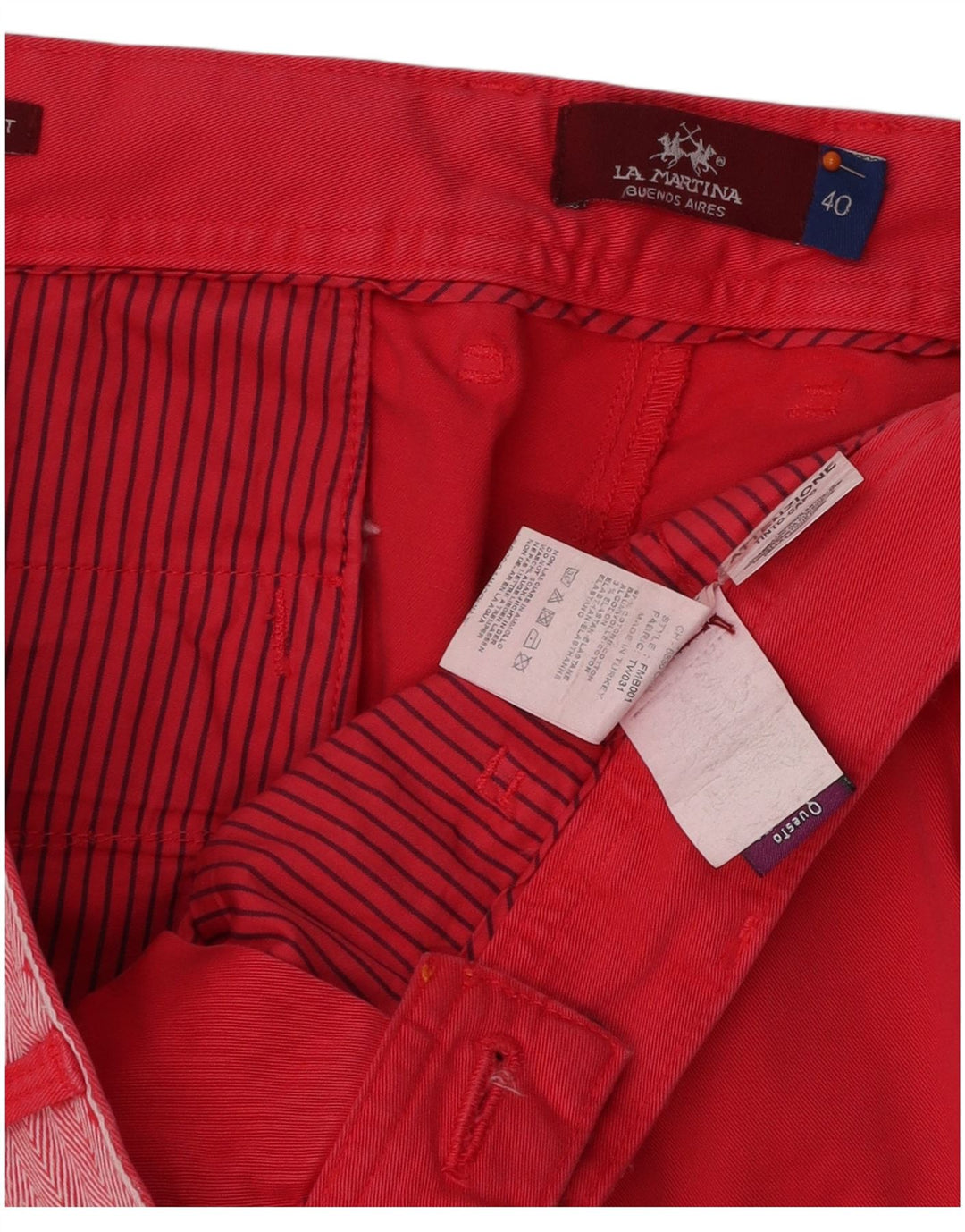 Pantaloncini chino da uomo LA MARTINA W40 XL rosso cotone