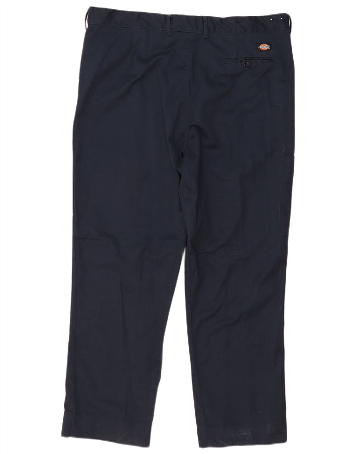 Pantaloni da abito dritti da uomo Dickies W40 L28 classico in poliestere blu navy