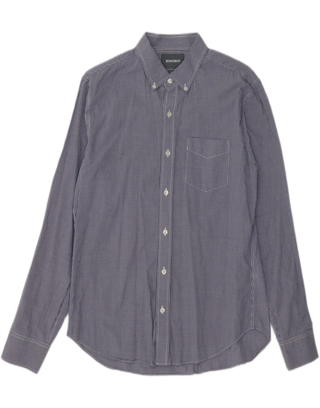 BONOBOS Camicia slim fit da uomo in cotone a quadretti blu navy medio