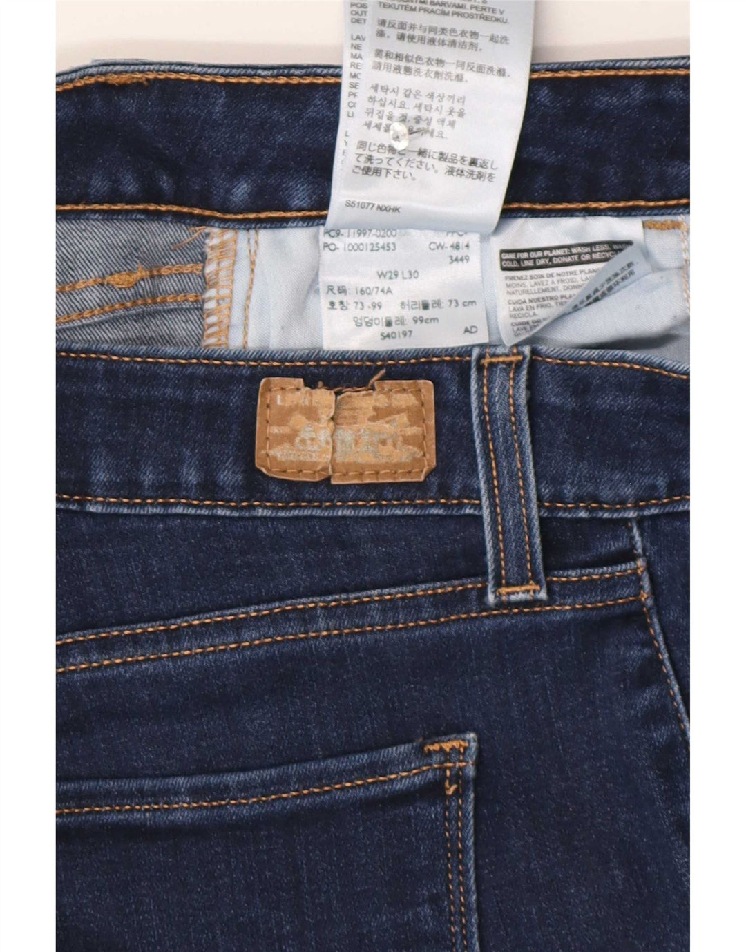 Jeans cropped legging da donna Levi's W29 L26 cotone blu