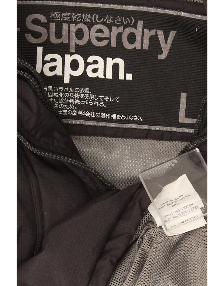 Giacca antipioggia da donna Superdry UK 16 grande nylon nero