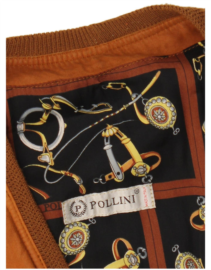 Gilet in pelle da uomo Pollini UK 40 grande marrone