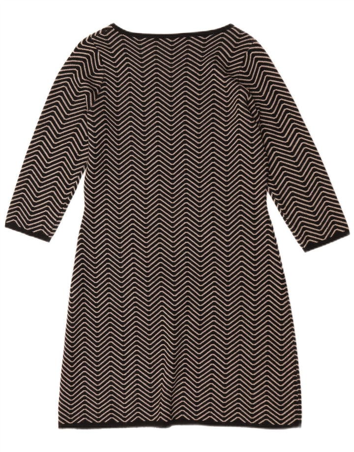 Abito maglione autografo da donna Marks & Spencer UK 12 Chevron nero medio