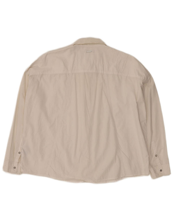 CALVIN KLEIN JEANS Camicia oversize da donna UK 10 Small Cotone bianco