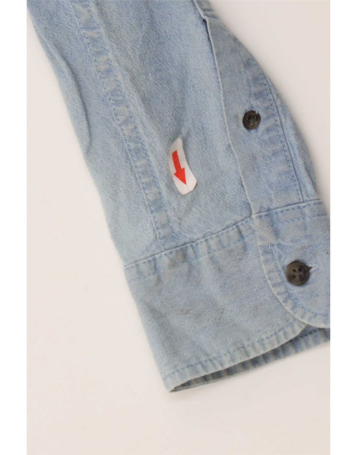 Camicia di jeans da uomo Wrangler grande in cotone blu