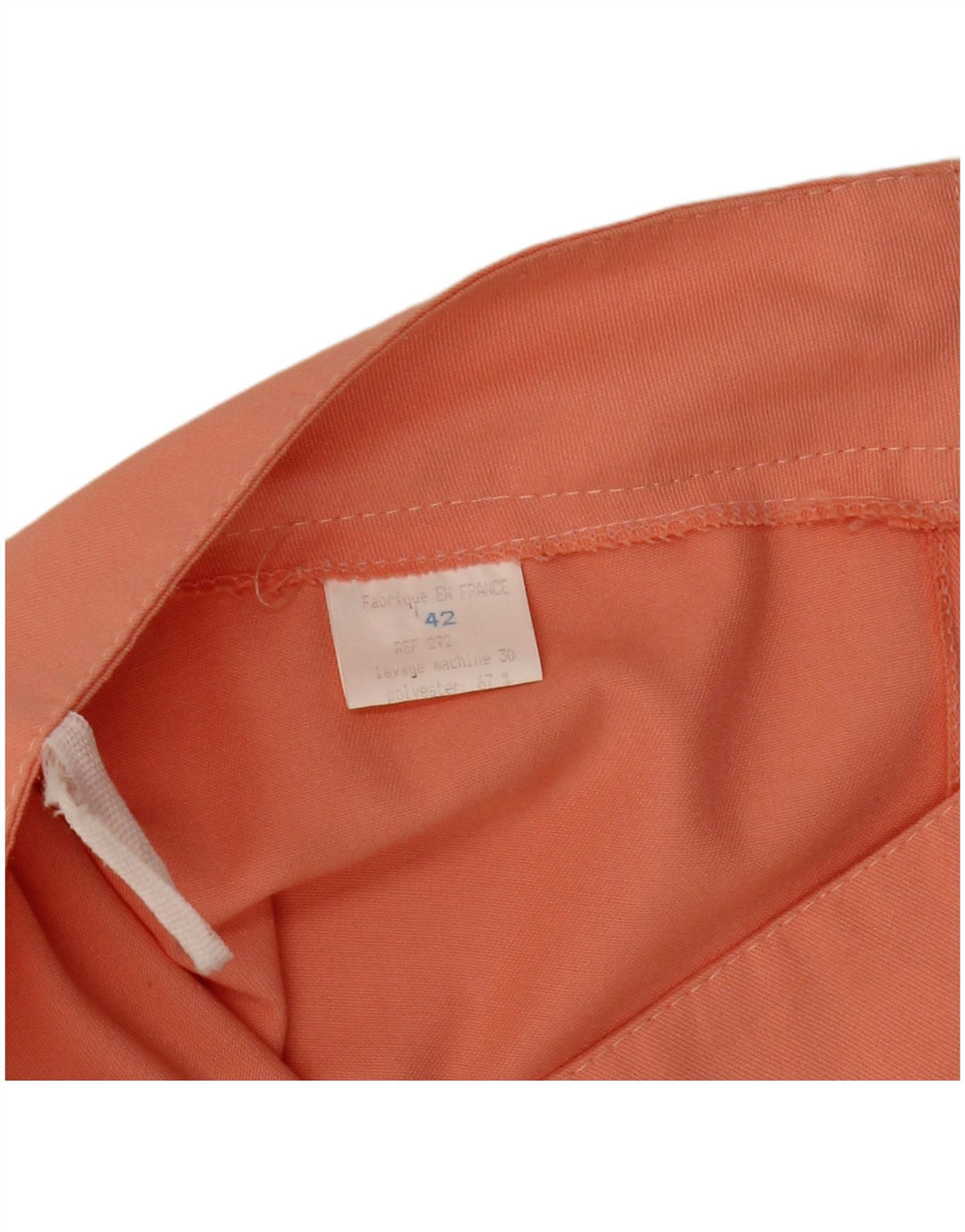 Gonna a pieghe vintage da donna EU 42 Large W30 Poliestere arancione