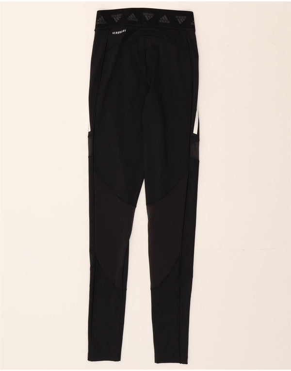 Leggings grafici Adidas da donna UK 4/6 XS poliestere nero