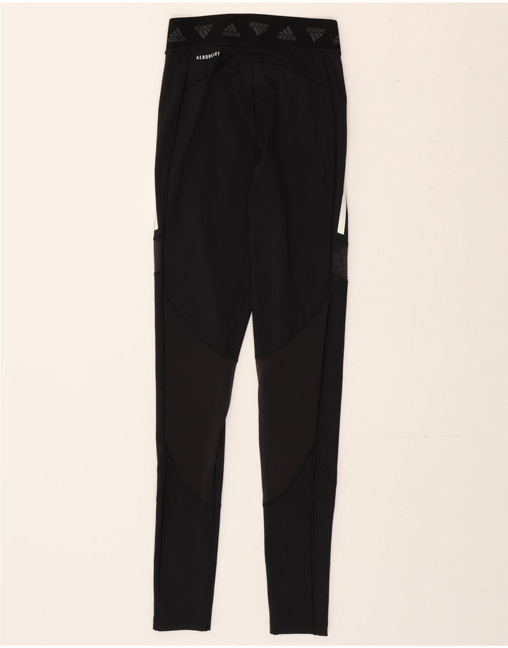 Leggings grafici Adidas da donna UK 4/6 XS poliestere nero