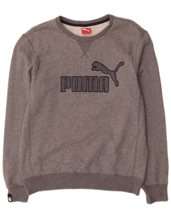 Felpa da uomo con vestibilità regolare grafica Puma, cotone grigio medio