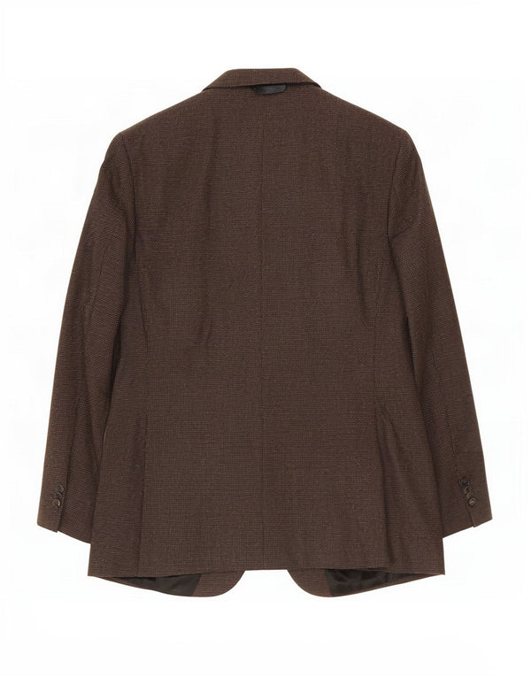 Hugo Boss Giacca blazer a 2 bottoni da uomo US 44 2XL Lana maculata marrone