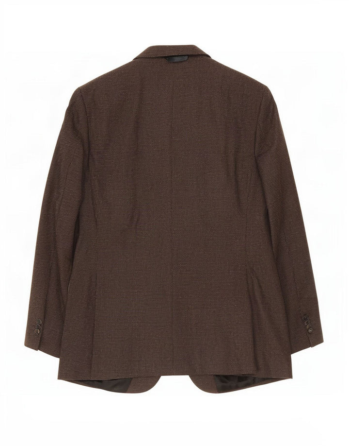 Hugo Boss Giacca blazer a 2 bottoni da uomo US 44 2XL Lana maculata marrone