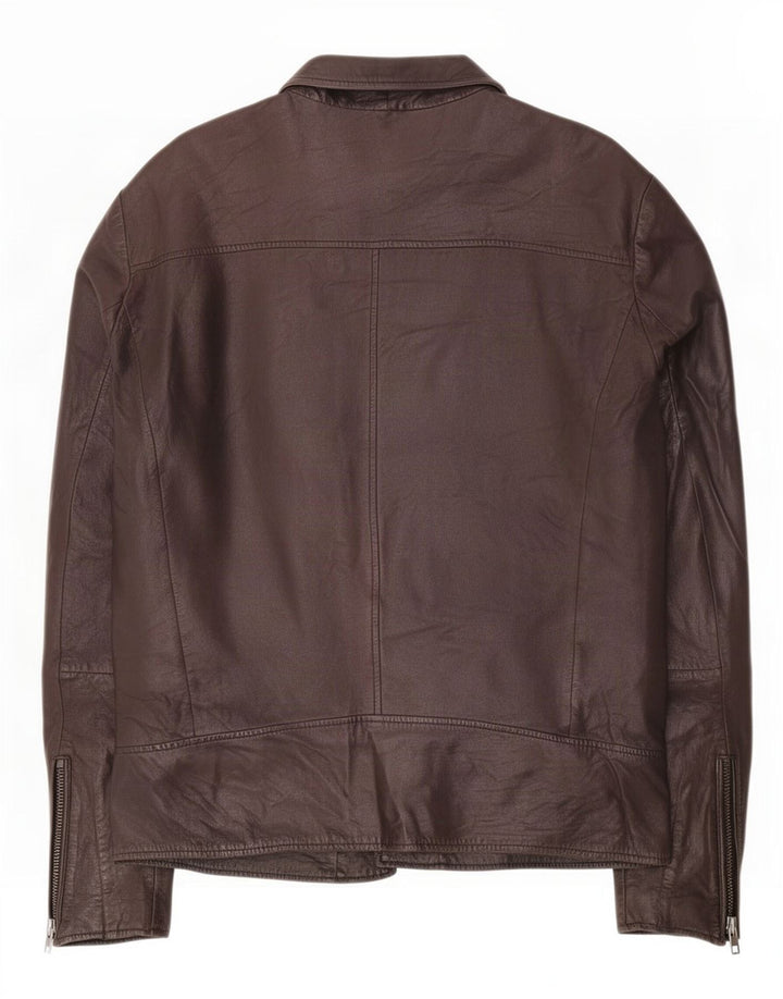 Giacca in pelle vintage da uomo UK 38 Marrone medio