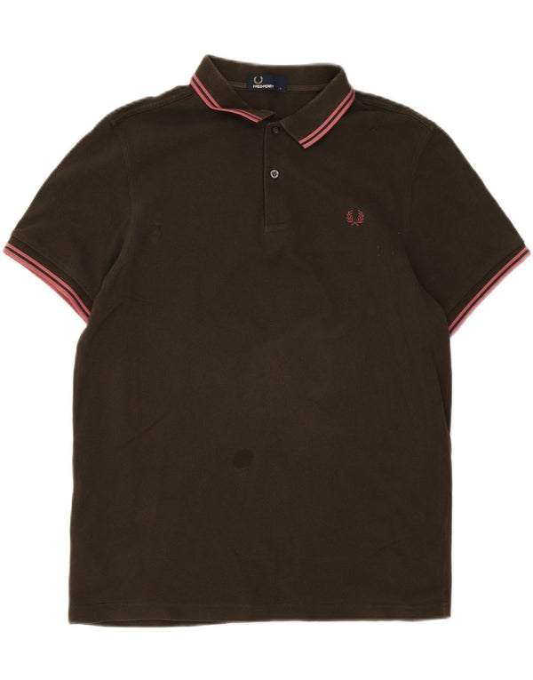 Polo da uomo Fred Perry grande in cotone kaki