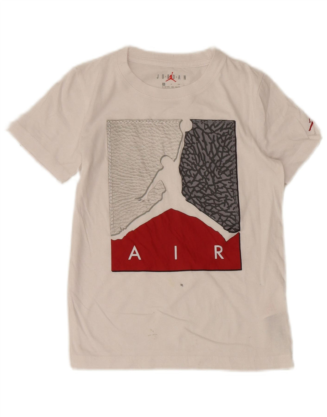 T-shirt grafica Jordan da ragazzo, 8-9 anni, piccola, in cotone bianco
