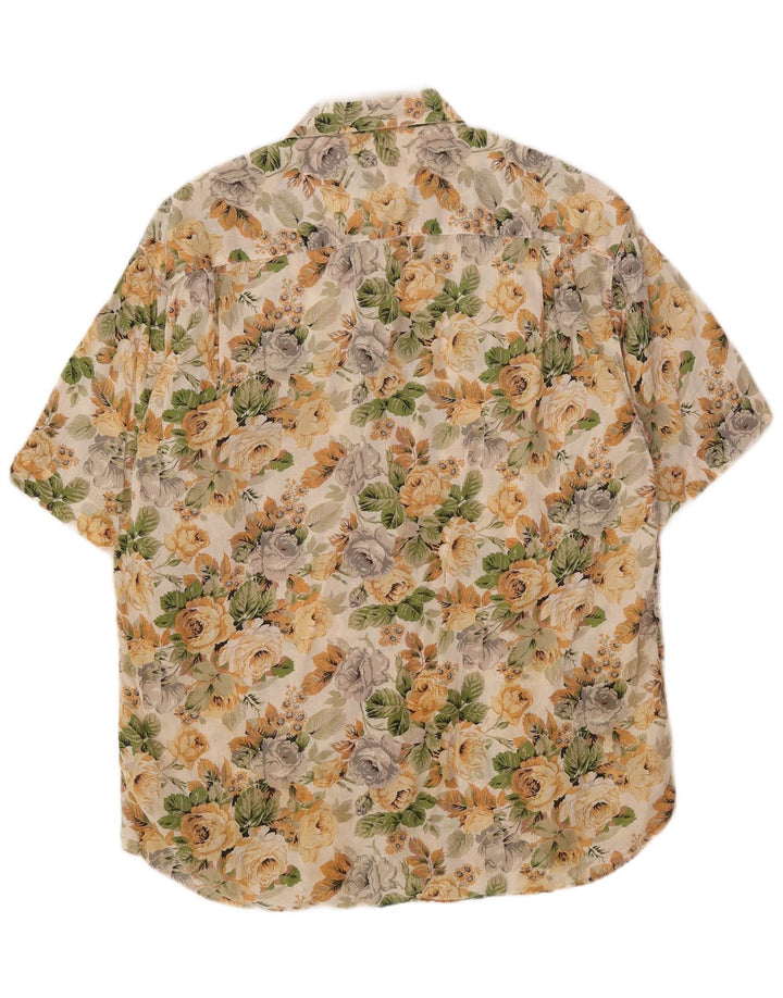 Camicia a maniche corte da uomo Anonima Camicie taglia 40/41 Beige medio floreale