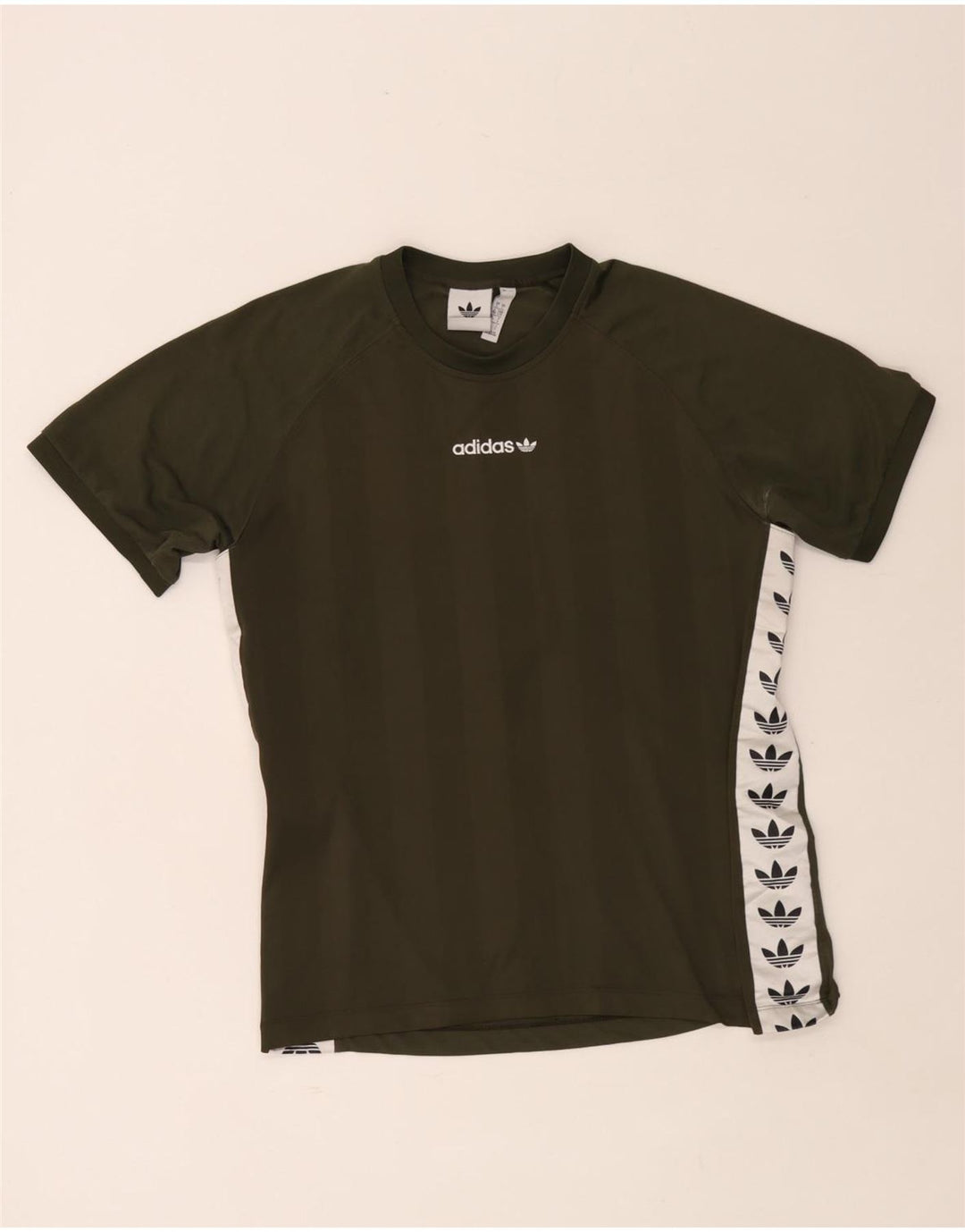 T-shirt grafica da uomo Adidas Top Large in poliestere color block kaki