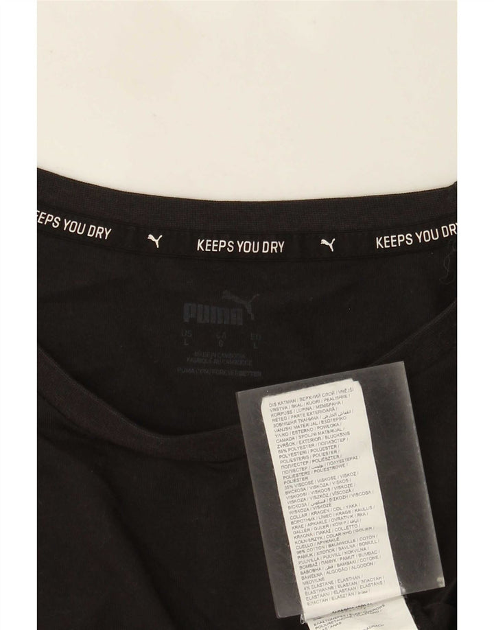 T-shirt da uomo Puma Top Large nera in poliestere