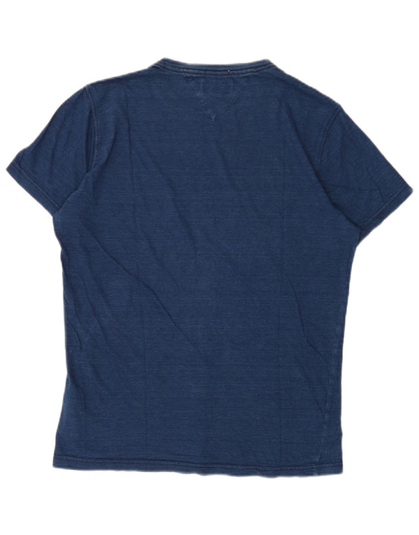 T-shirt grafica da uomo Tommy Hilfiger Top in cotone blu navy medio