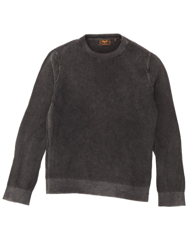 Maglione maglione girocollo da uomo Superdry piccolo cotone grigio