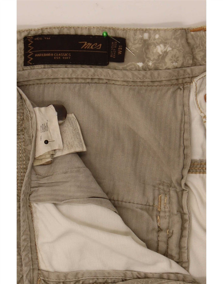 Bermuda da uomo Marlboro Classics W31 in cotone beige medio
