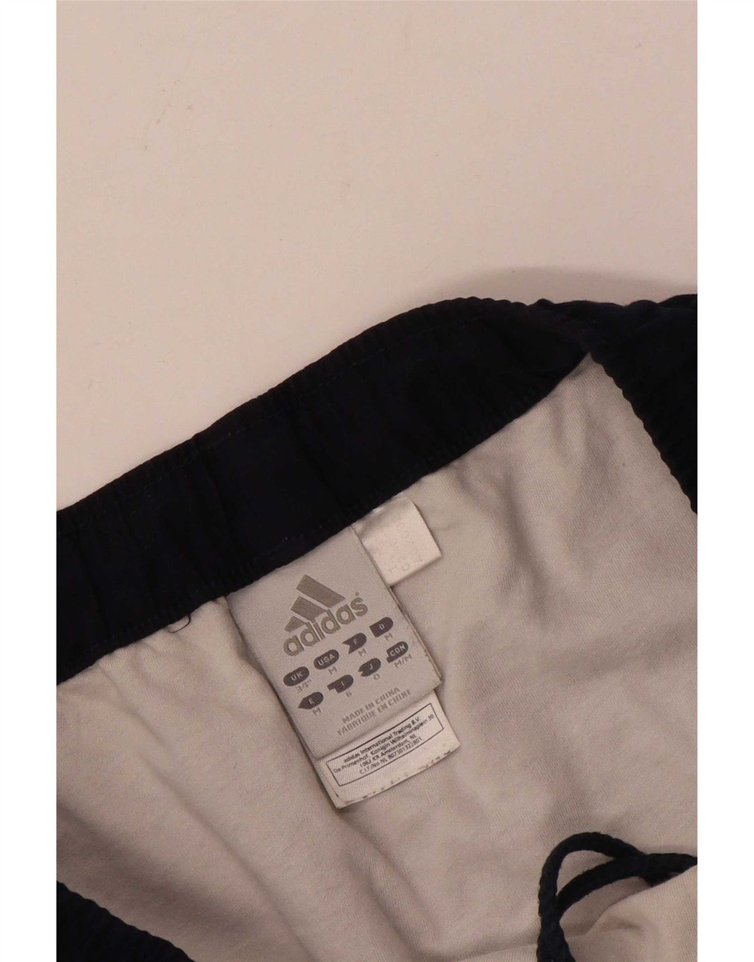 Pantaloncini sportivi grafici da uomo Adidas grandi in poliestere blu navy