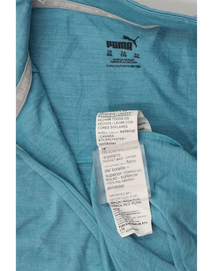 Felpa da donna con collo con zip Puma, maglione, UK 20, 2XL, poliestere blu