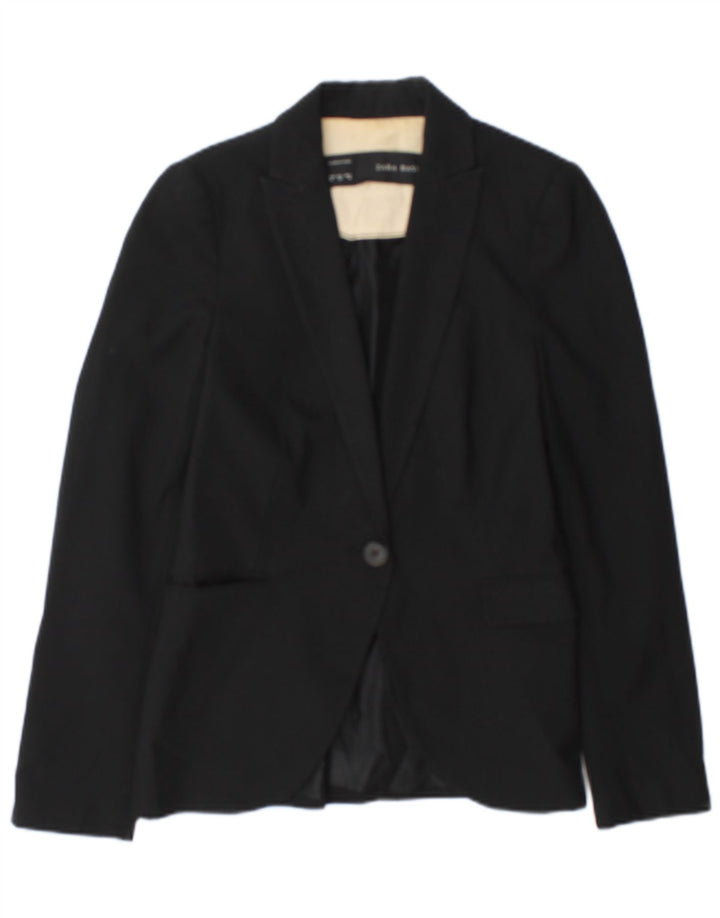 Giacca blazer a 1 bottone da donna Zara EU 34 2XS acetato nero