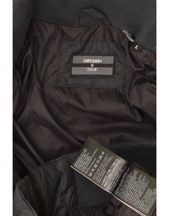 Giacca imbottita da uomo Superdry UK 40 Large in nylon blu navy