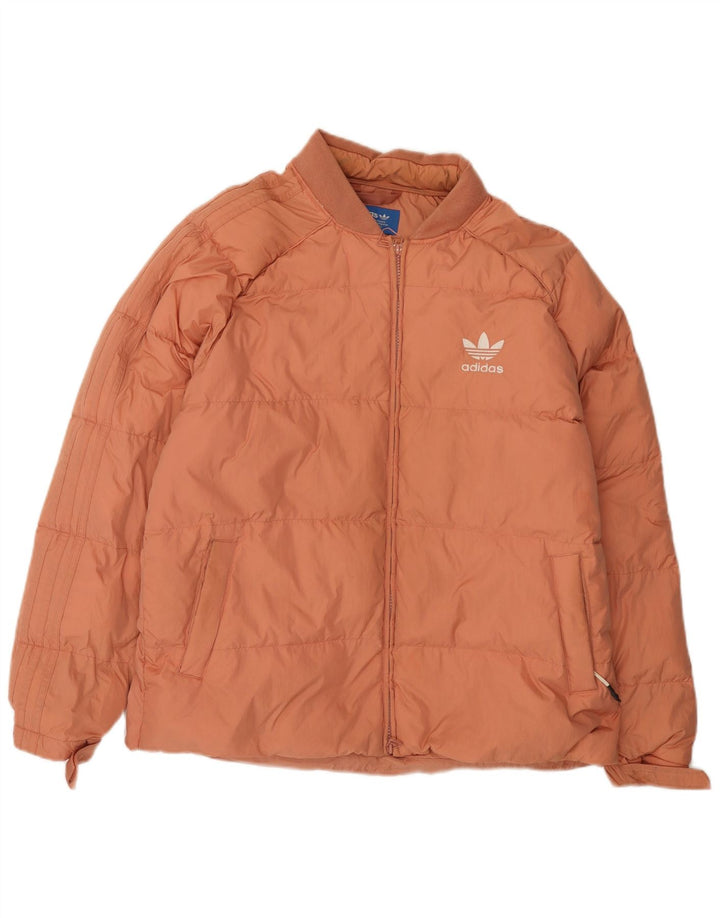 Giacca imbottita da uomo Adidas UK 40 Large Arancione Nylon