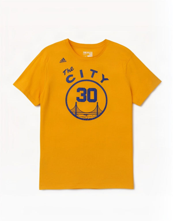 T-shirt grafica da uomo Adidas Top grande in cotone giallo