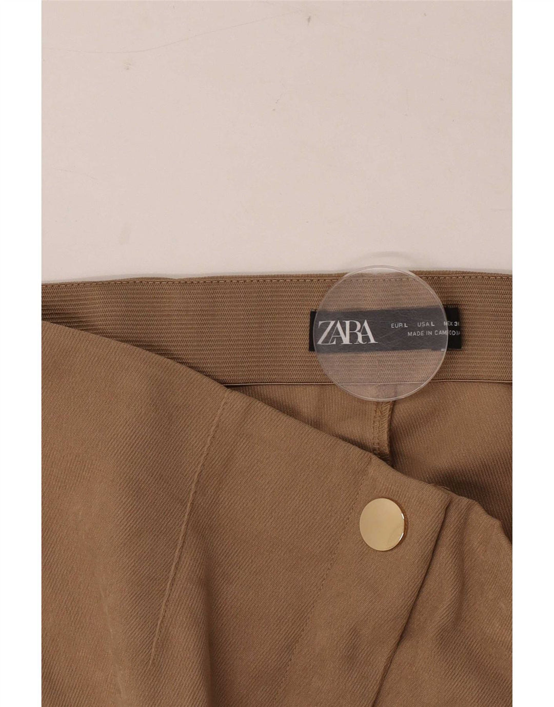 Pantaloni casual slim da donna Zara grandi W30 L28 marroni