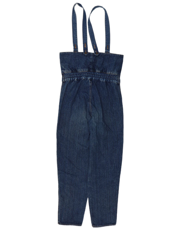 Tuta in denim vintage da donna UK 10 piccola blu