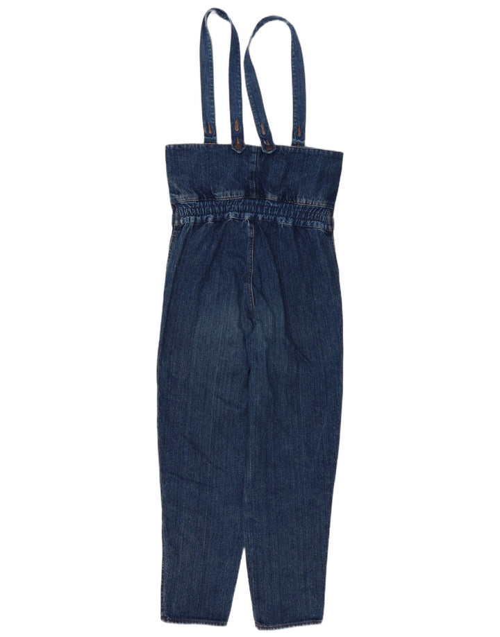 Tuta in denim vintage da donna UK 10 piccola blu
